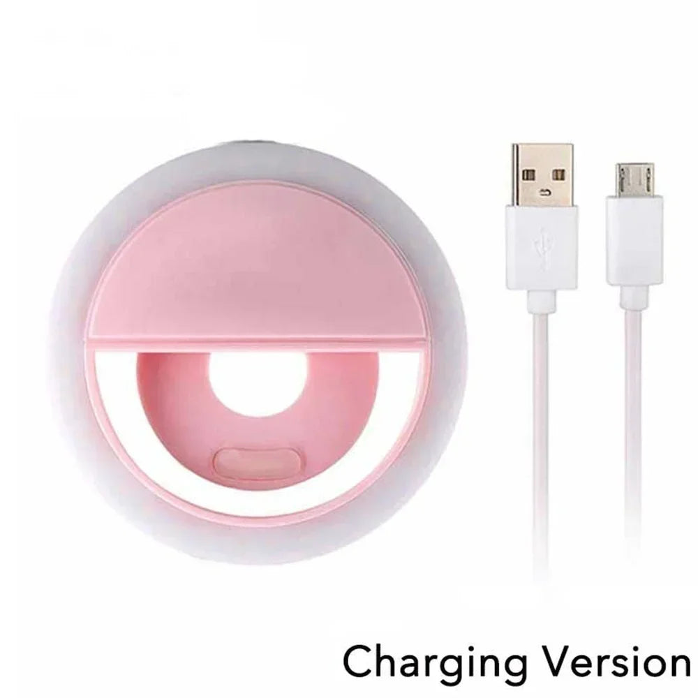 USB Charge Led Selfie Ring Light Mobile Phone Lens Lamp Adjustable Live Brightness Portable Rechargeable Selfie Fill Ring Light