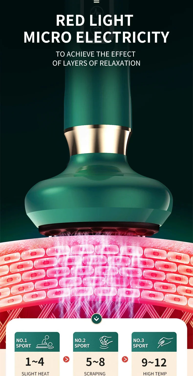 Tricolor Electric Massager GuaSha Anti Cellulite Vacuum Suction Cup Beauty Health Scraping Infrared Heat Slimming Massage Thera