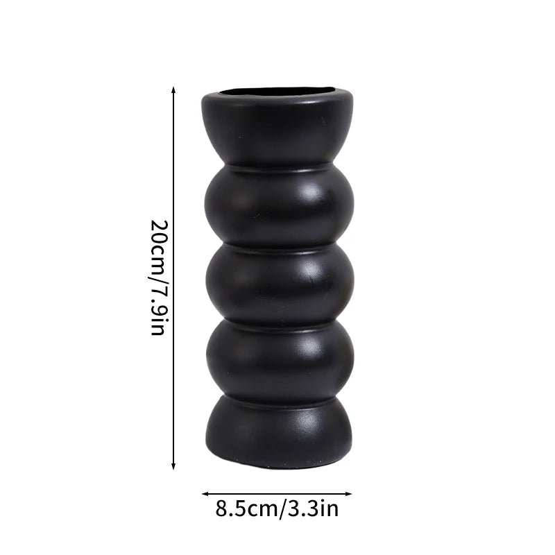 White Plastic Vase Dry Flower Arrangement Vase Hydroponic Bottle Irregular Aesthetic Vases Pots for Living Room Decor Craft