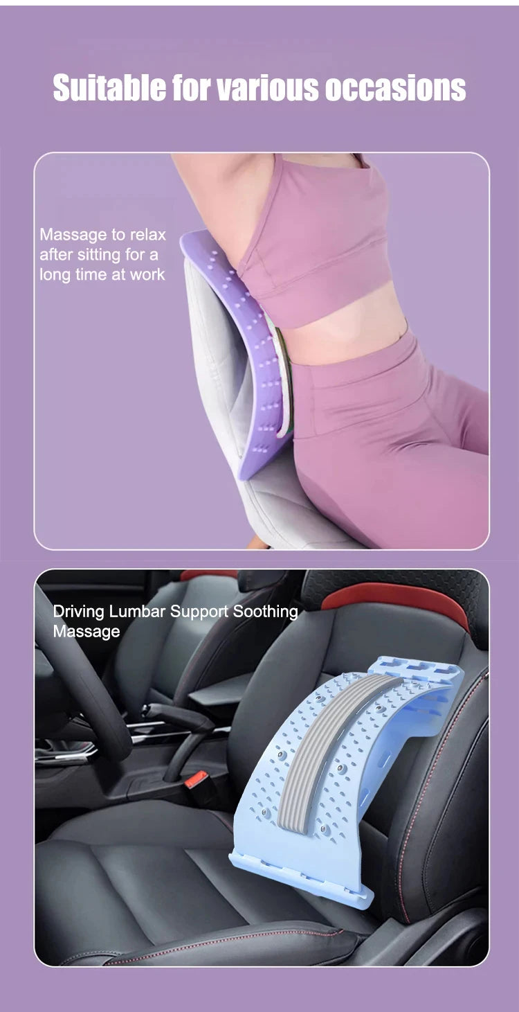 Back Stretcher Multi-Level Adjustable Massager Waist Neck Fitness Lumbar Cervical Spine Cervical Spine Support Massager Lying