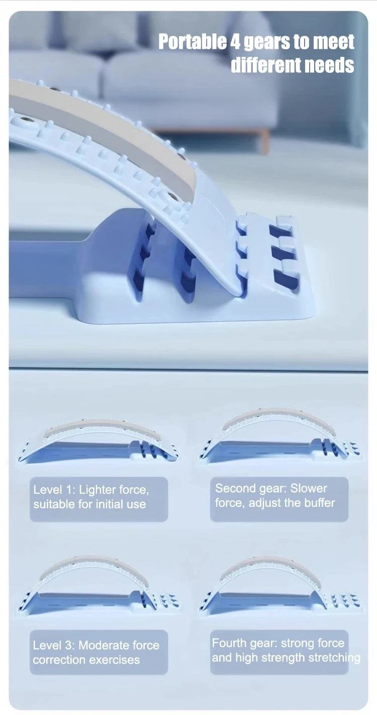 Back Stretcher Multi-Level Adjustable Massager Waist Neck Fitness Lumbar Cervical Spine Cervical Spine Support Massager Lying