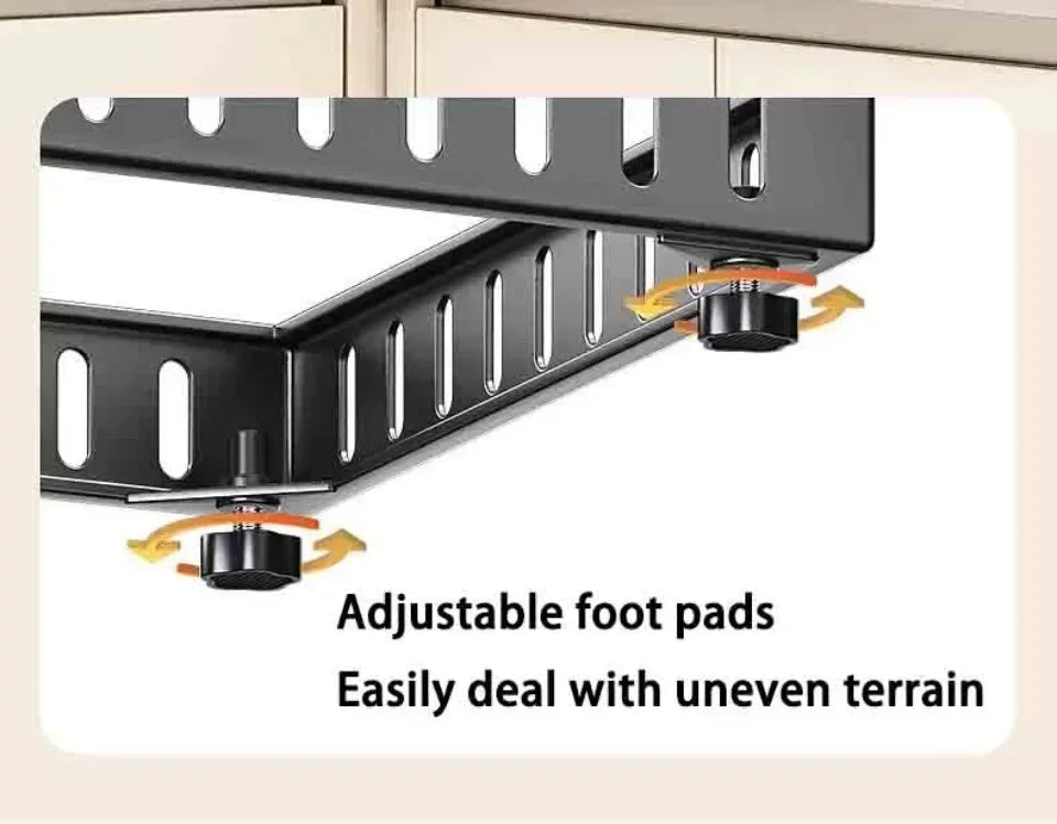 Kitchen Under Sink Pot Holder Multilayer Frying Pan Rice Cooker Seasoning Storage Rack Adjustable Stainless Steel Organizer