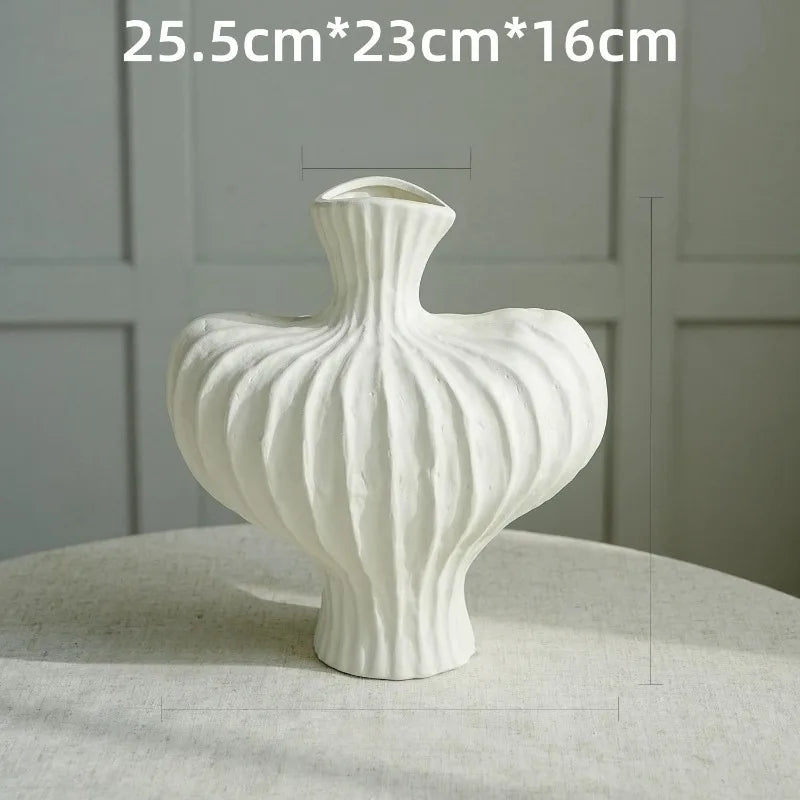 1pc Water Cultivation Imitation Ceramic Plastic Vase Home Living Room Plastic Chic Vase, Modern Minimalist Desktop Decor
