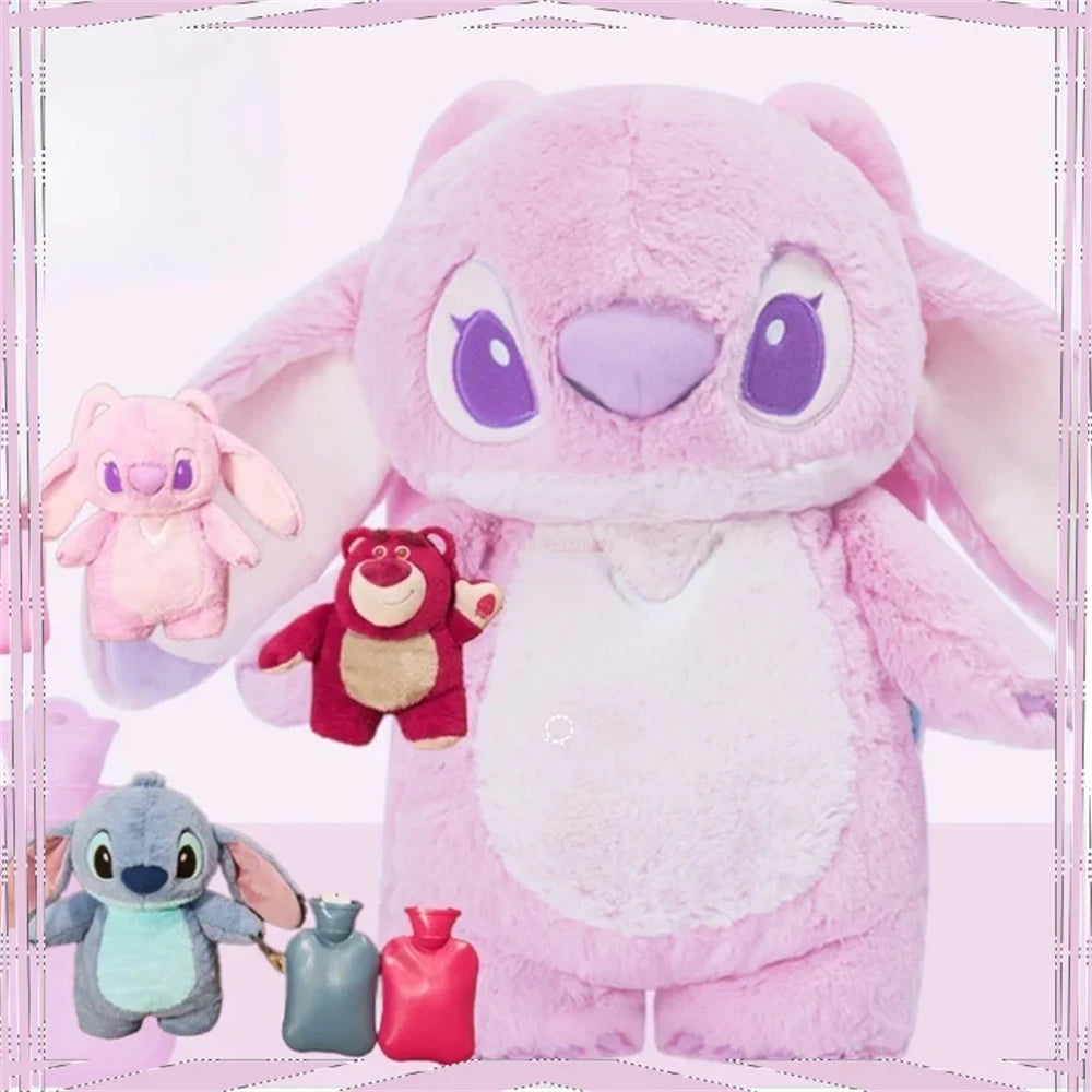 Stitch Angel doll plush Hot water Bottle hand Warmer Cute plush water bottle hand warmer