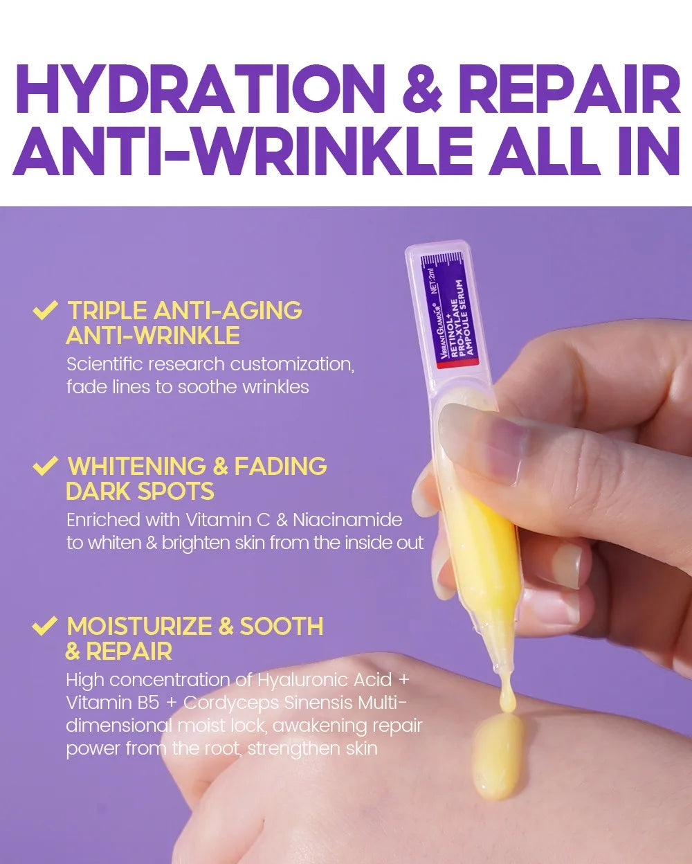 Retino Pro-xylane Ampoule serum Repairs Strengthens The Skin And Diminishes Fine Lines Face Beauty Skin Care 15pcs