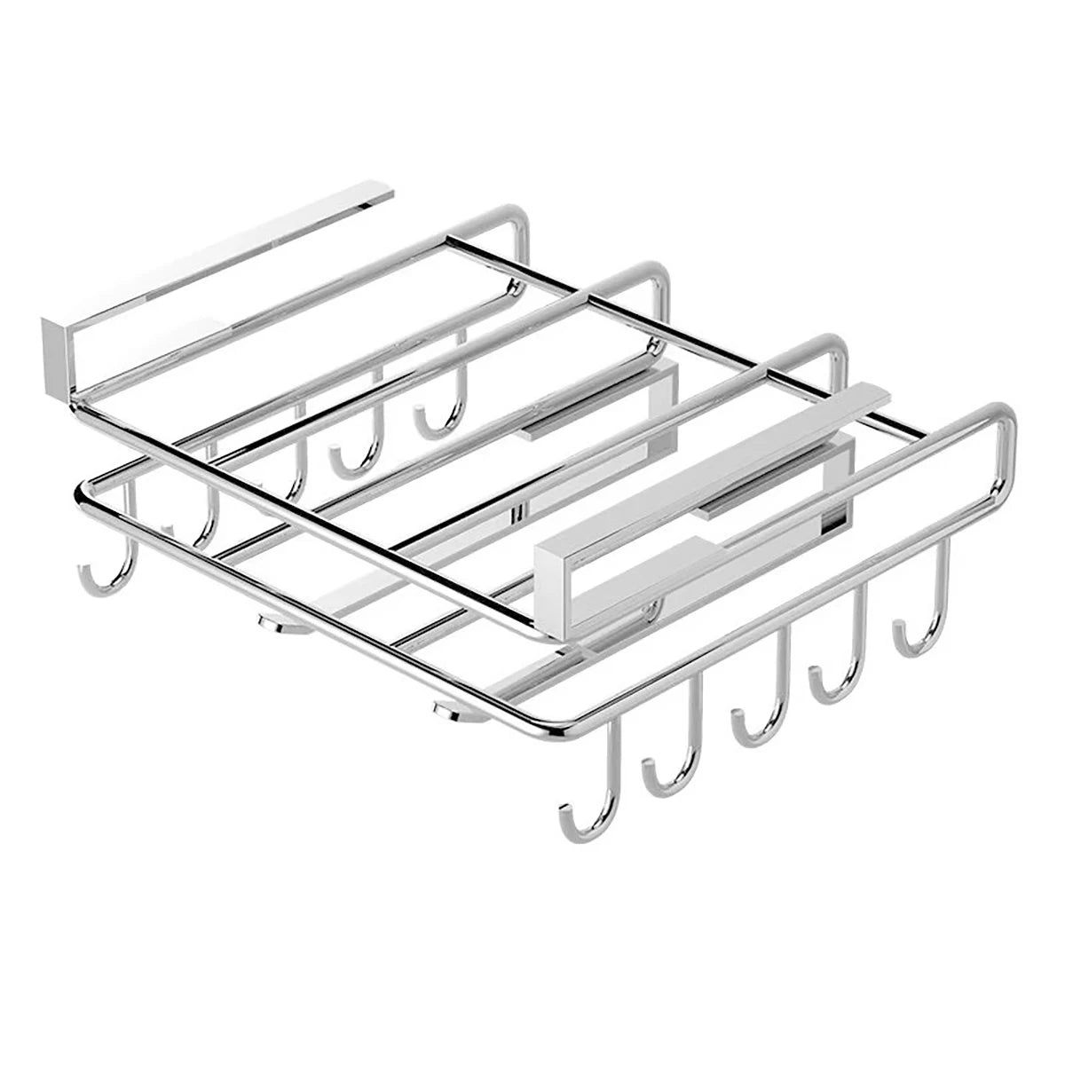 Installation-free under-cabinet rack made of stainless steel for utensils/paper towels Large capacity kitchen storage