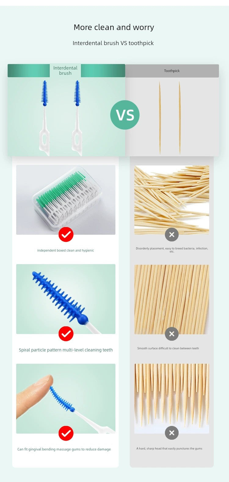 Silicone Toothpick Interdental Brush Stick Tooth Tip Fine Brush Gap Brush Pick Teeth Seam Handy Gadget Cleaning Correction Teeth Orthodontic Toothbrush