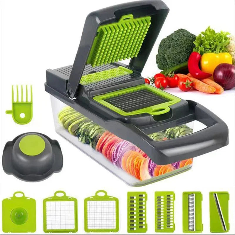 16 in 1 Multifunctional Vegetable Chopper Handle Food Cutter Onion Tomato Carrot Grater Kitchen Tools Vegetable Slicer Dicer Cut