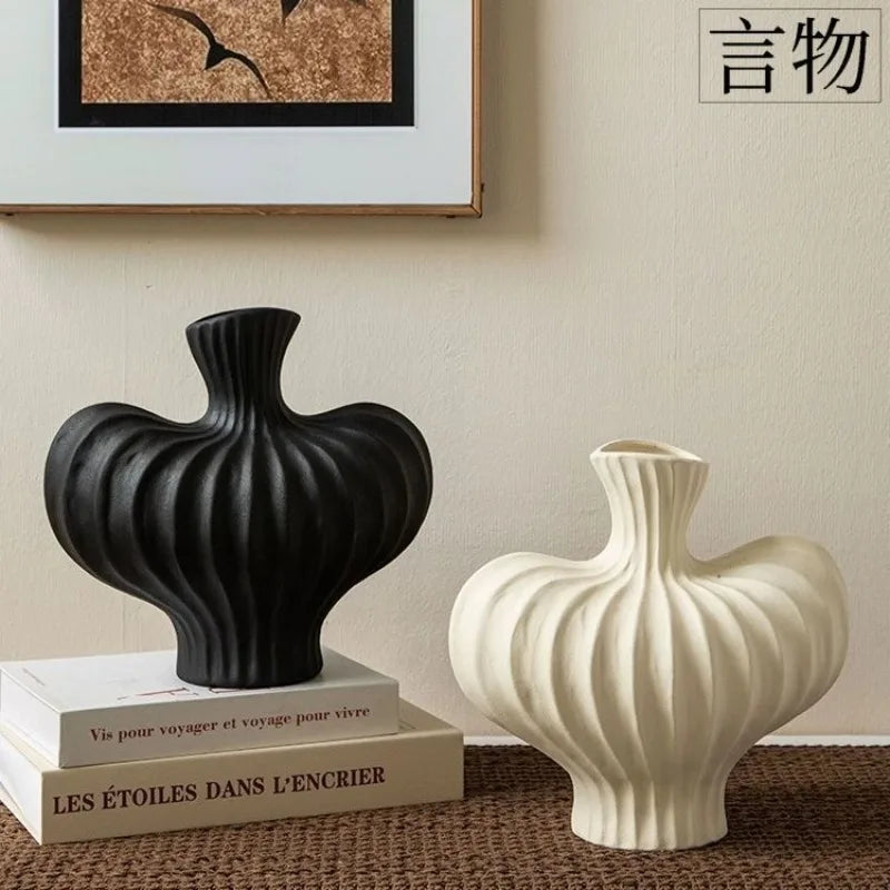 1pc Water Cultivation Imitation Ceramic Plastic Vase Home Living Room Plastic Chic Vase, Modern Minimalist Desktop Decor