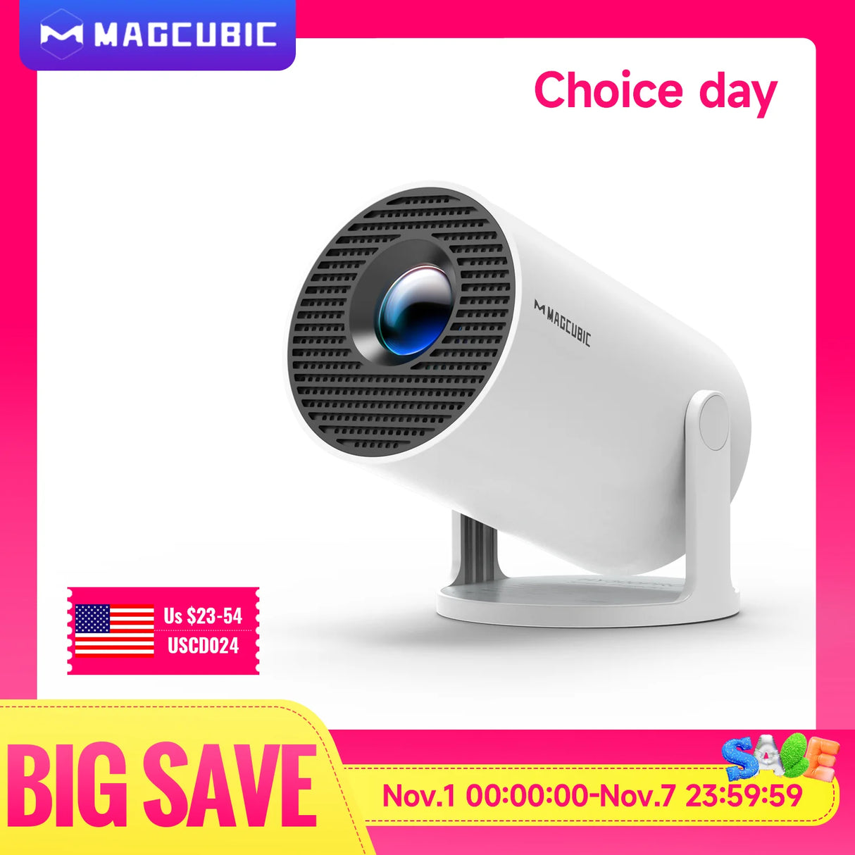 Magcubic HY300 Pro Projector 290ANSI Native 720P Wireless Screen Mirroring System Dual Band WiFi Hi-chip A3100 for Home Theater
