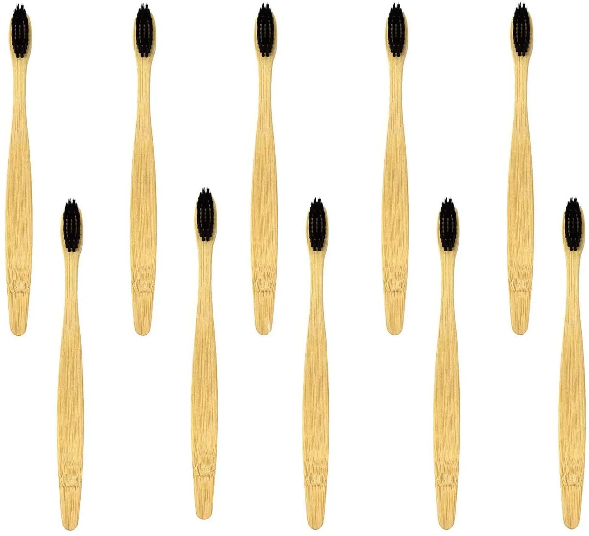 One Box of 20 Pcs Eco Friendly Bamboo Toothbrush Soft Bristles Biodegradable Plastic-Free Adults Toothbrush Bamboo Handle Brush