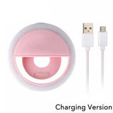 USB Charge Led Selfie Ring Light Mobile Phone Lens Lamp Adjustable Live Brightness Portable Rechargeable Selfie Fill Ring Light
