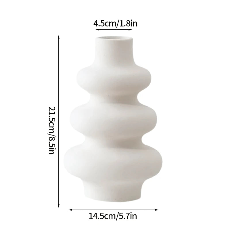 White Plastic Vase Dry Flower Arrangement Vase Hydroponic Bottle Irregular Aesthetic Vases Pots for Living Room Decor Craft