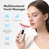 EMS Face Neck Beauty Device 7 Colors LED Photon Therapy Skin Tighten Reduce Double Chin Anti Wrinkle Facial Lifting Massager