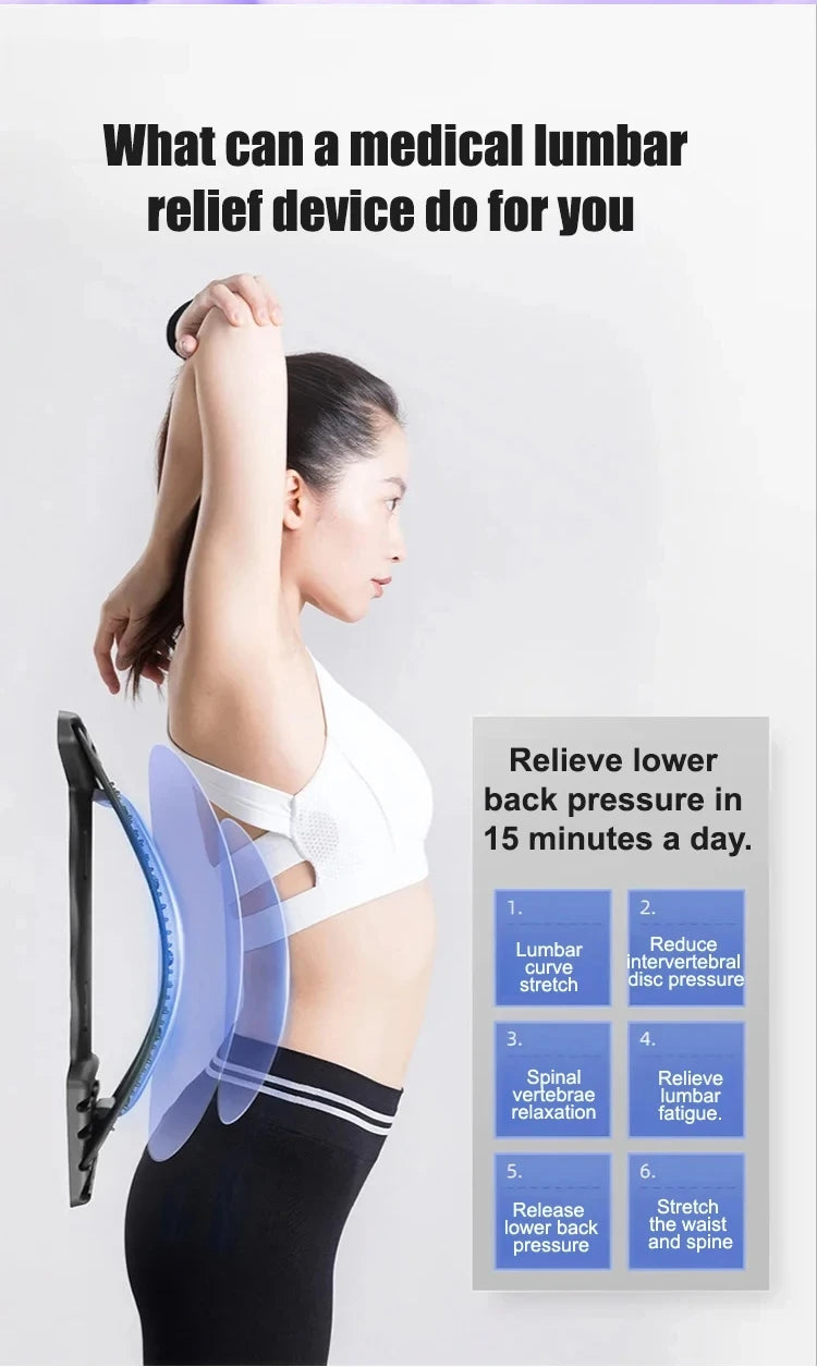Back Stretcher Multi-Level Adjustable Massager Waist Neck Fitness Lumbar Cervical Spine Cervical Spine Support Massager Lying