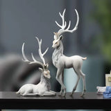 35cm High End Deer Statue Reindeer Figurines Resin ELK Sculpture For Living Room Luxury Home Decoration Nordic Tabletop Statue