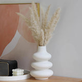 White Plastic Vase Dry Flower Arrangement Vase Hydroponic Bottle Irregular Aesthetic Vases Pots for Living Room Decor Craft