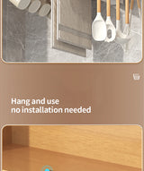 Installation-free under-cabinet rack made of stainless steel for utensils/paper towels Large capacity kitchen storage