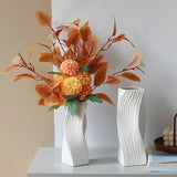 White Plastic Vase Dry Flower Arrangement Vase Hydroponic Bottle Irregular Aesthetic Vases Pots for Living Room Decor Craft
