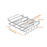 Installation-free under-cabinet rack made of stainless steel for utensils/paper towels Large capacity kitchen storage