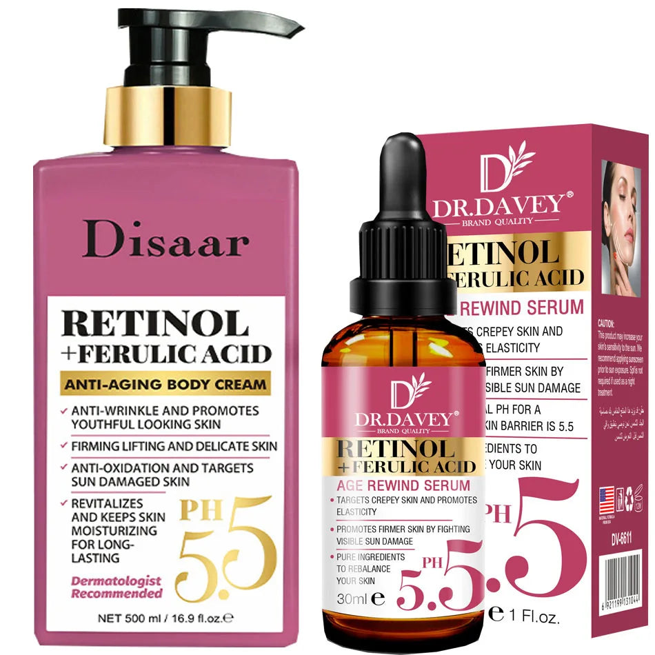 Retinol Body Lotion Firming For Face, Body, Dry Skin Improves Elasticity Age Rewind Serum For Face Serum Brightening