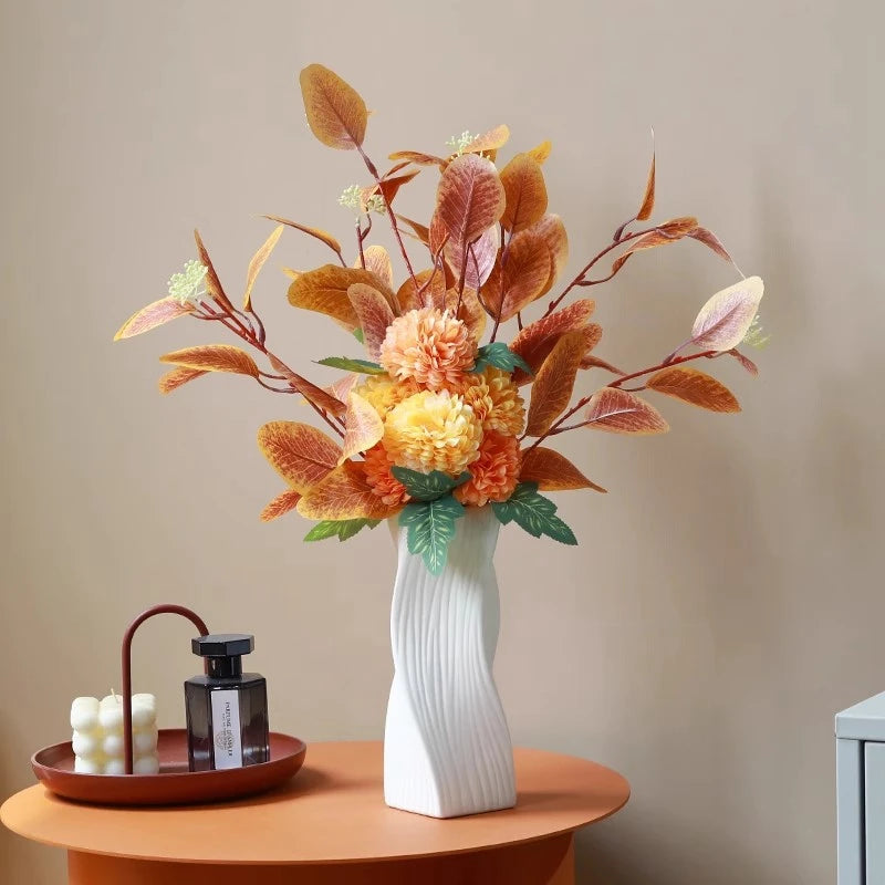 White Plastic Vase Dry Flower Arrangement Vase Hydroponic Bottle Irregular Aesthetic Vases Pots for Living Room Decor Craft