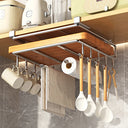 Installation-free under-cabinet rack made of stainless steel for utensils/paper towels Large capacity kitchen storage