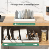 Expandable Kitchen Cabinet Pot Organizer Rack Multi-purpose Adjustable Divider Pans Frying Pan Holder Bowl Shelf