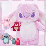 Stitch Angel doll plush Hot water Bottle hand Warmer Cute plush water bottle hand warmer