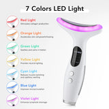 EMS Face Neck Beauty Device 7 Colors LED Photon Therapy Skin Tighten Reduce Double Chin Anti Wrinkle Facial Lifting Massager