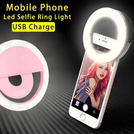 USB Charge Led Selfie Ring Light Mobile Phone Lens Lamp Adjustable Live Brightness Portable Rechargeable Selfie Fill Ring Light