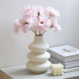 White Plastic Vase Dry Flower Arrangement Vase Hydroponic Bottle Irregular Aesthetic Vases Pots for Living Room Decor Craft