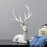 35cm High End Deer Statue Reindeer Figurines Resin ELK Sculpture For Living Room Luxury Home Decoration Nordic Tabletop Statue