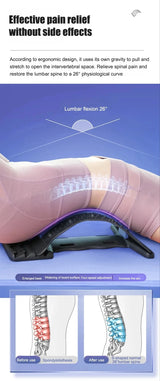 Back Stretcher Multi-Level Adjustable Massager Waist Neck Fitness Lumbar Cervical Spine Cervical Spine Support Massager Lying