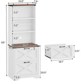 2 drawer file cabinet with lock, wood filing cabinet fits letter, legal, a4 size, hanging file folders, farmhouse file cabinets