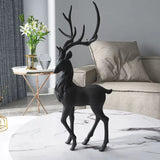 35cm High End Deer Statue Reindeer Figurines Resin ELK Sculpture For Living Room Luxury Home Decoration Nordic Tabletop Statue