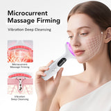 EMS Face Neck Beauty Device 7 Colors LED Photon Therapy Skin Tighten Reduce Double Chin Anti Wrinkle Facial Lifting Massager