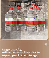 Installation-free under-cabinet rack made of stainless steel for utensils/paper towels Large capacity kitchen storage