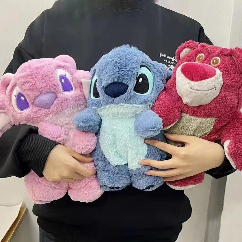Stitch Angel doll plush Hot water Bottle hand Warmer Cute plush water bottle hand warmer