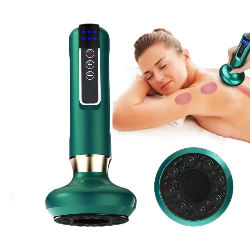 Tricolor Electric Massager GuaSha Anti Cellulite Vacuum Suction Cup Beauty Health Scraping Infrared Heat Slimming Massage Thera