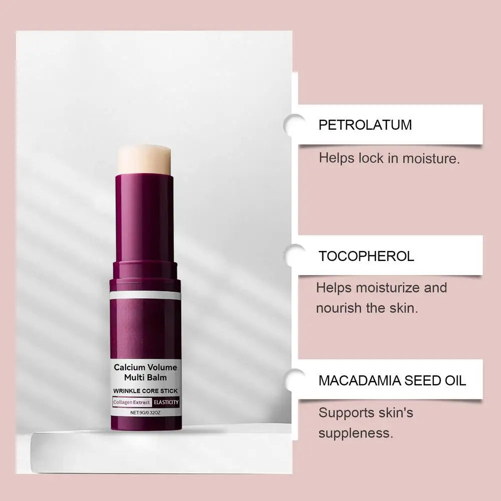 Calcium Volume Multi Balm Hydrating Anti Aging Fade Fine Lines Firming Skin Brightening Nourishing Collagen Moisturing Stick