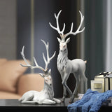 35cm High End Deer Statue Reindeer Figurines Resin ELK Sculpture For Living Room Luxury Home Decoration Nordic Tabletop Statue
