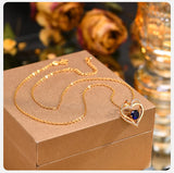 Vnox Heart Necklace for Women, Birthstone Heart I Love You Jewelry Necklaces for Mom Girlfriend Wife, Mother's Day Gift