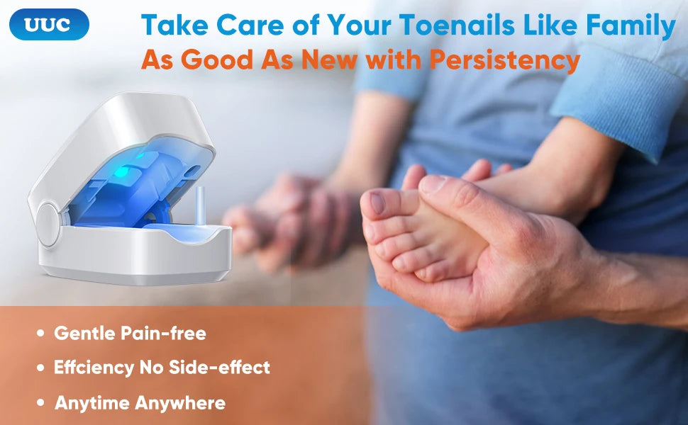 Nail Fungus Treatment LED Laser Device for Cleaning Onychomycosis USB Charge 905nm Infrared Light 470nm Blue Light Nail Salon