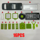 16 in 1 Multifunctional Vegetable Chopper Handle Food Cutter Onion Tomato Carrot Grater Kitchen Tools Vegetable Slicer Dicer Cut