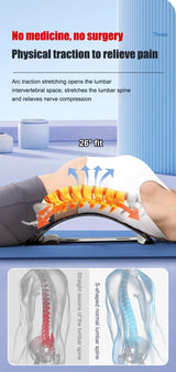Back Stretcher Multi-Level Adjustable Massager Waist Neck Fitness Lumbar Cervical Spine Cervical Spine Support Massager Lying