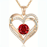 Luxury Red Zircon Necklace Rose Flower Gift Box for Her, 2026 Trendy "I Love You" Jewelry