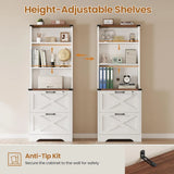 2 drawer file cabinet with lock, wood filing cabinet fits letter, legal, a4 size, hanging file folders, farmhouse file cabinets