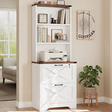 2 drawer file cabinet with lock, wood filing cabinet fits letter, legal, a4 size, hanging file folders, farmhouse file cabinets